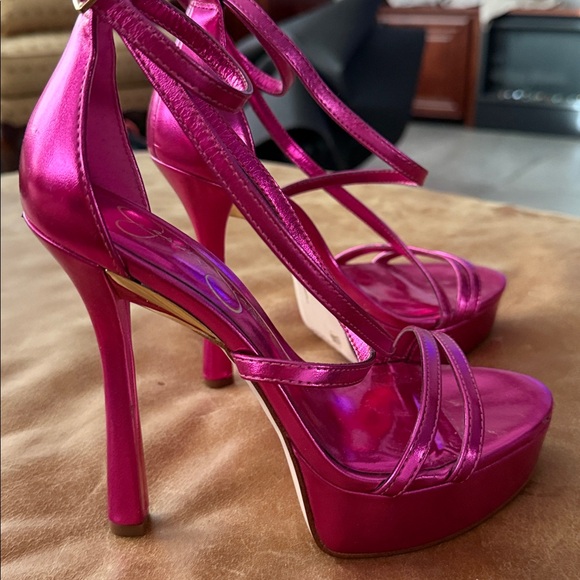 Jessica Simpson Fuchsia Strappy Heels - Picture 3 of 5